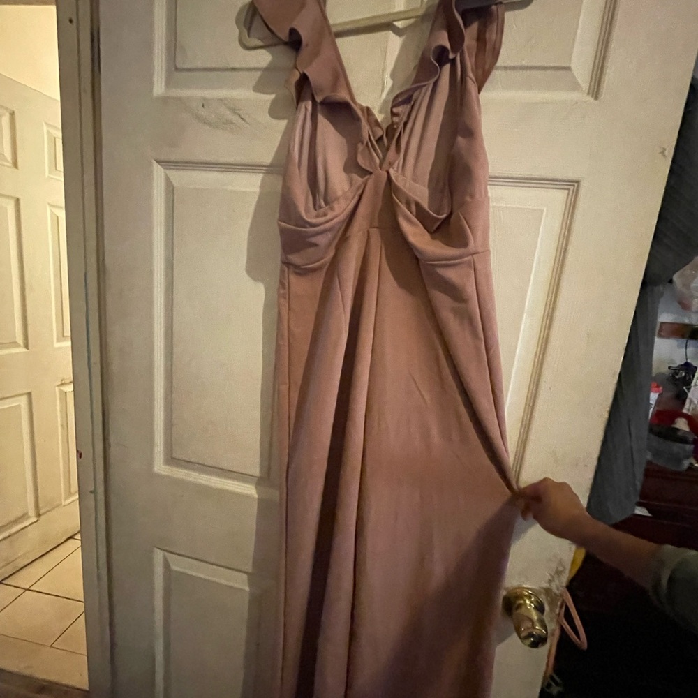 Elegant Pink Ruffle Dress
